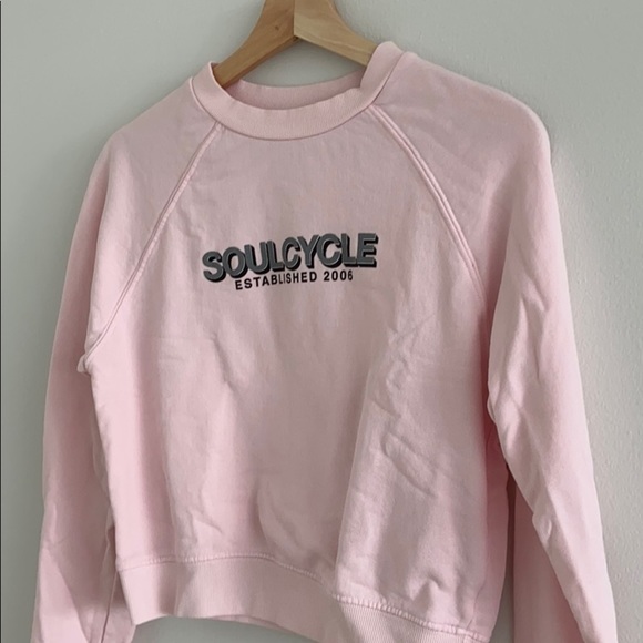 SOUL by Soulcycle Pink Cropped Crewneck Pullover Sweatshirt - Picture 4 of 12